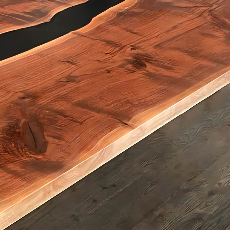 Custom Black Walnut Epoxy Resin River Table Black Resin BRT-102