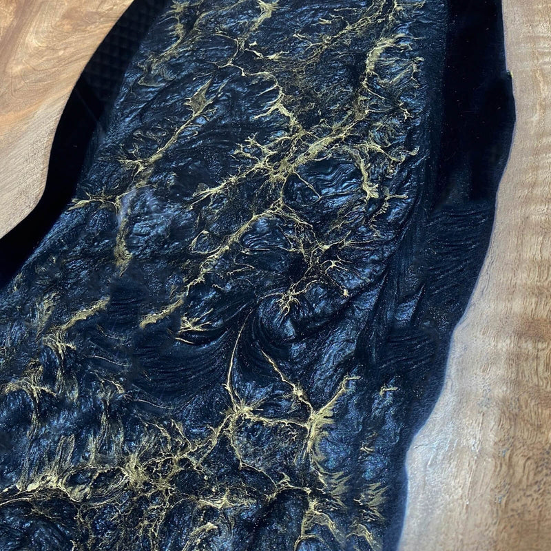 Custom Walnut Epoxy Resin River Table Blue Gold WRT-73