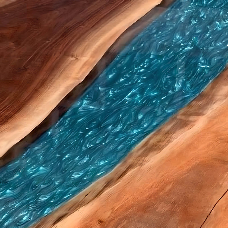 Custom Black Walnut Epoxy Resin River Table Blue Resin BRT-29