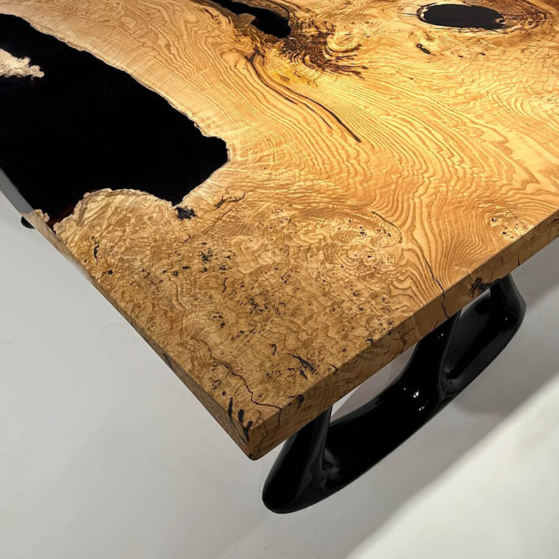 Custom Olive Epoxy Resin River Table Black Resin ORT-36