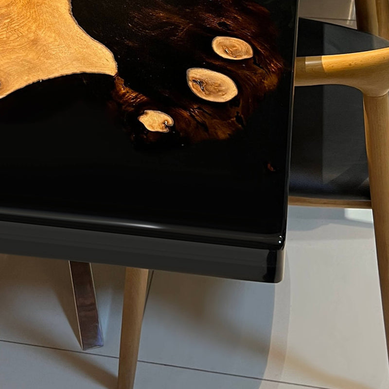 Custom Olive Epoxy Resin River Table Black Resin ORT-34