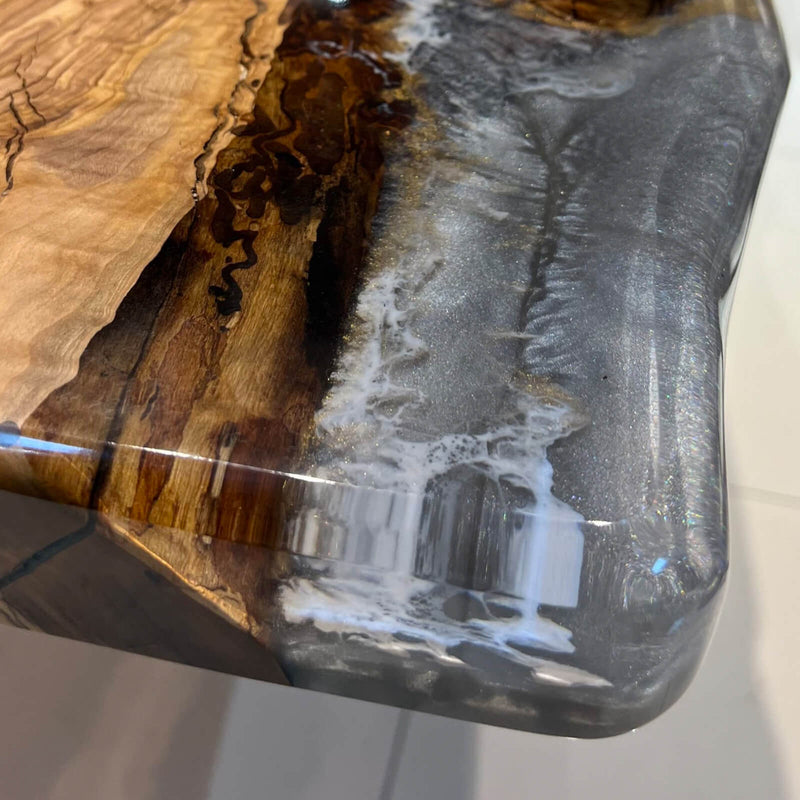Custom Olive Epoxy Resin River Table Gray Resin ORT-03