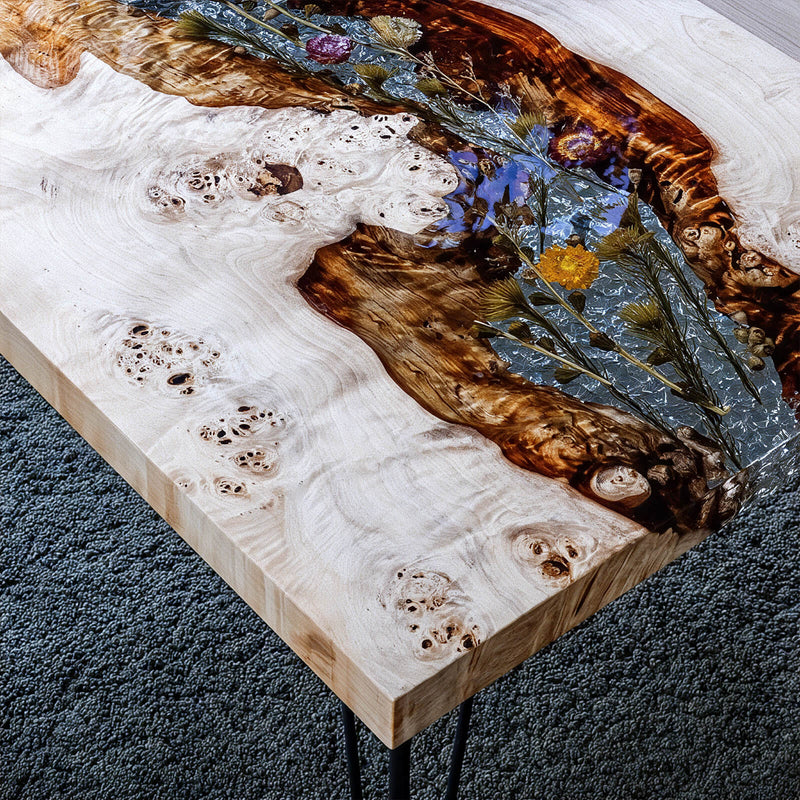 Custom Poplar Epoxy Resin Rectangular Flower Ice Crack Resin PRT-03