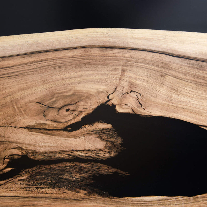 Custom Walnut Epoxy Resin River Table Black Resin WRT-12