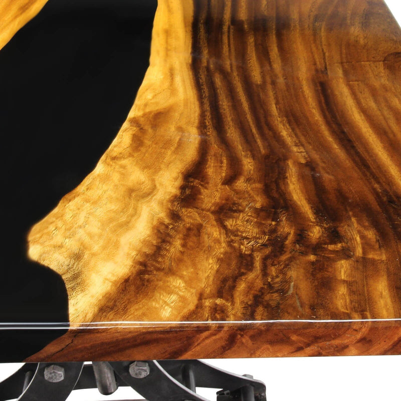 Custom Walnut Epoxy Resin River Table Black Resin WRT-04