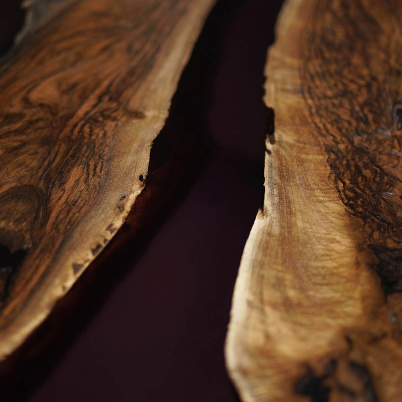 Custom Walnut Epoxy Resin River Table Black Resin WRT-09