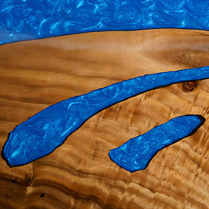 Custom Walnut Epoxy Resin River Table Ocean Blue Resin WRT-18