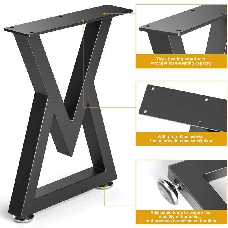 Black Metal V-Shape Table Legs L006