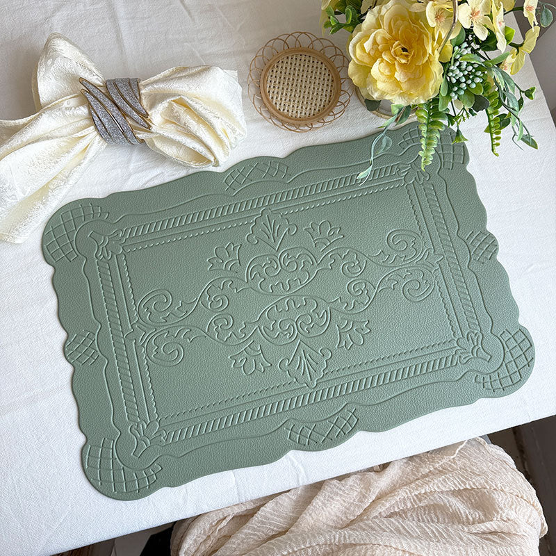 PVC Placemats Retro Style European Creative Mats Nordic waterproof Oil-proof Western Placemats