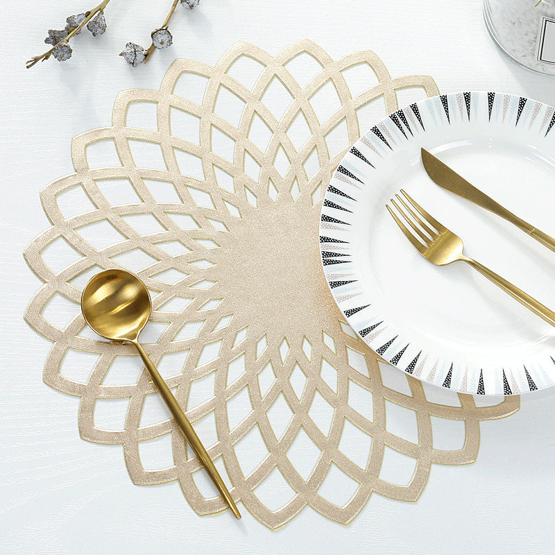 PVC Hollowed-out Placemats Tablemats Non-slip Waterproof No-wash Heat-insulating Mats