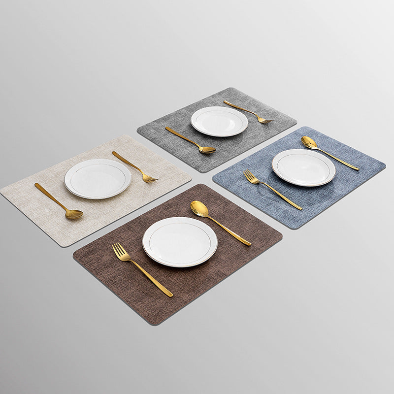 Leather Placemat Textured Fabric Waterproof Oil-proof Nordic Style Heat-insulating Mat