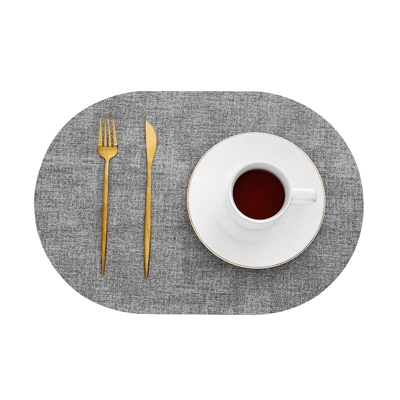 Nordic Style Leather Placemat Textured Fabric Waterproof Oil-proof Heat-insulating Mat