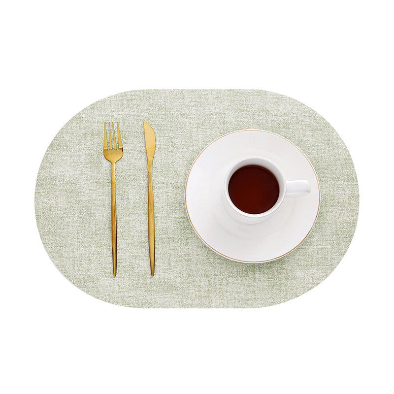 Nordic Style Leather Placemat Textured Fabric Waterproof Oil-proof Heat-insulating Mat