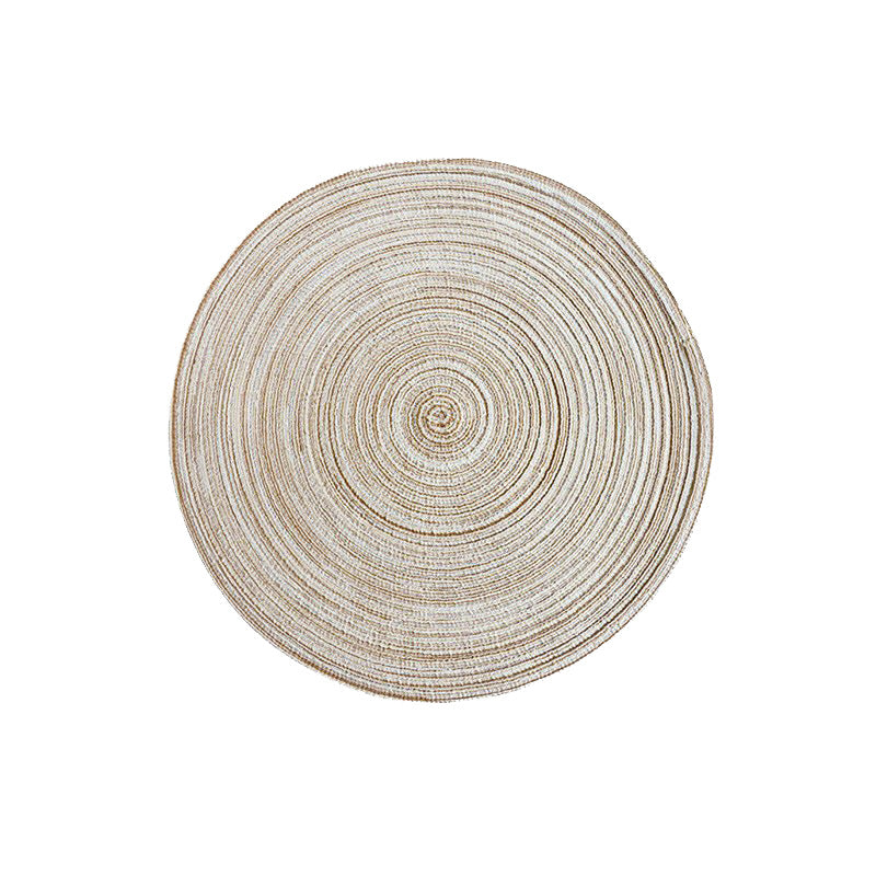Nordic Style Faux Cotton Yarn Round Ramie Woven Coaster heat-insulating Plate mat Placemats