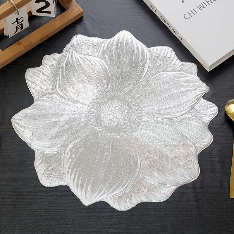 Lotus Flower Placemat Heat-proof Waterproof Oil-proof Washable PVC Heat-insulating Mat