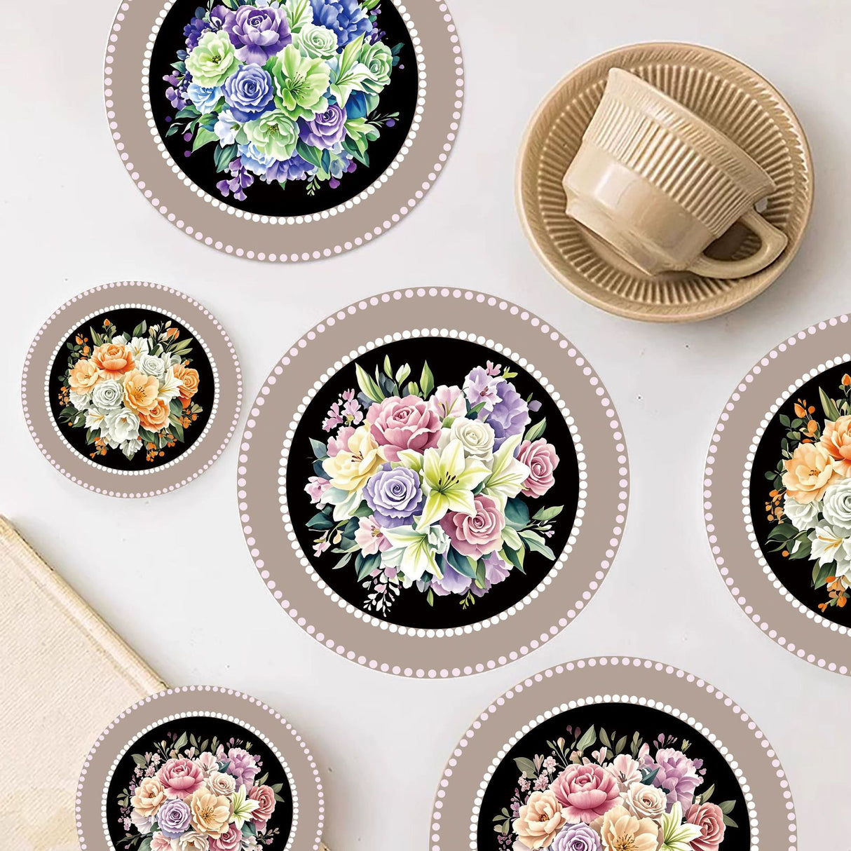 Flower Coffee Coasters Heat-insulating Quick-drying Coffee Cup Mat