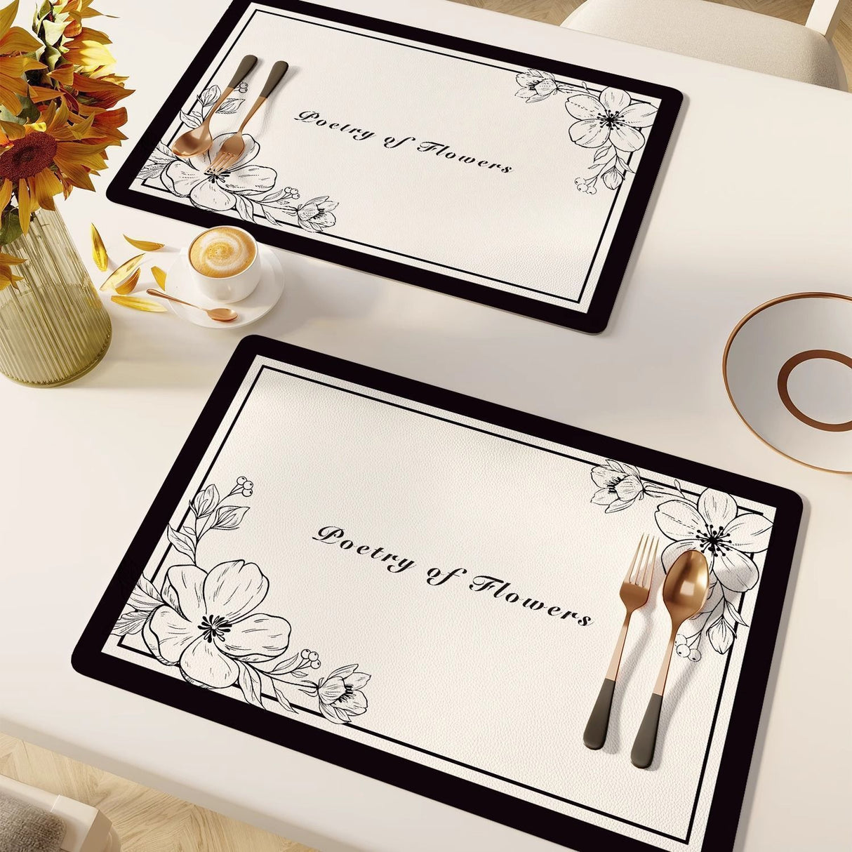 American Style Leather Placemat Heat-resistant Waterproof Oil-proof Placemat