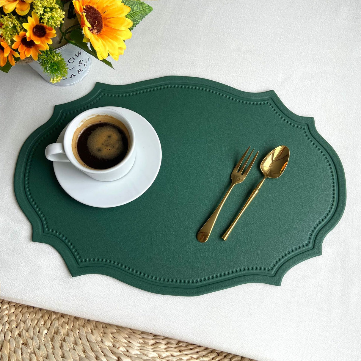 Leather Placemats Retro Style European Creative Mats Nordic waterproof Oil-proof Western Placemats