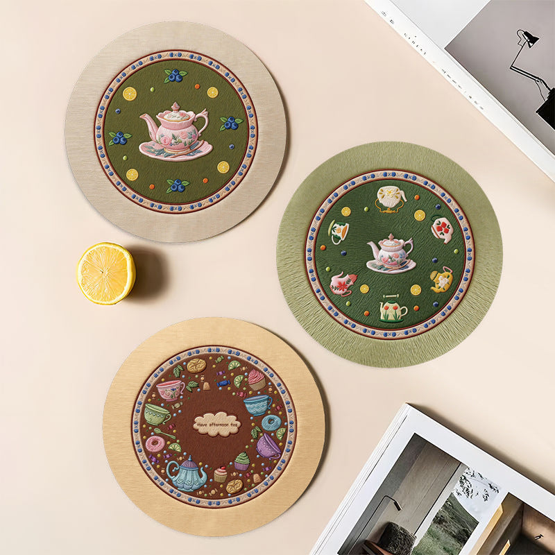Retro-chic Coffee Coaster Heat-resistant Cute placemat Luxurious mat Teacup Mat