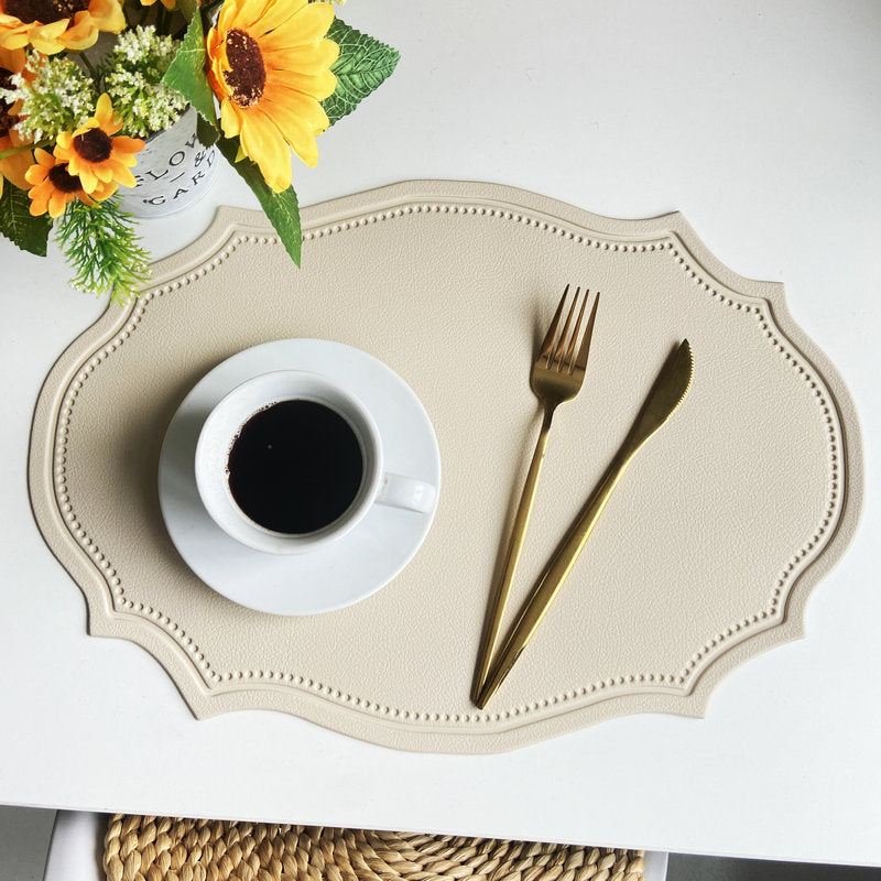 Leather Placemats Retro Style European Creative Mats Nordic waterproof Oil-proof Western Placemats