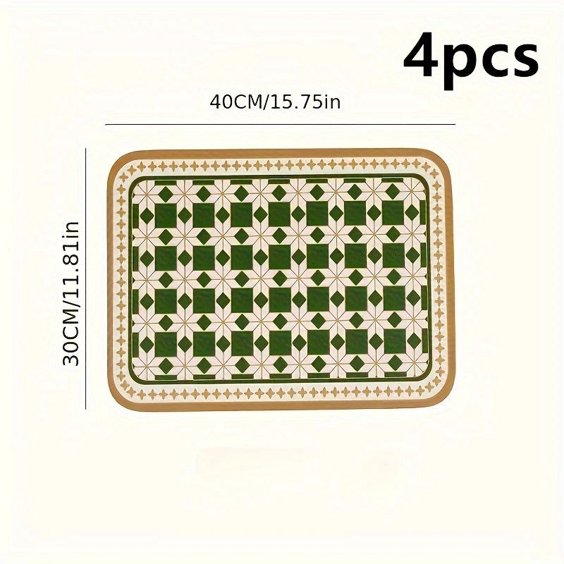 Leather Placemat Oil-proof Waterproof American-style Luxury Placemat