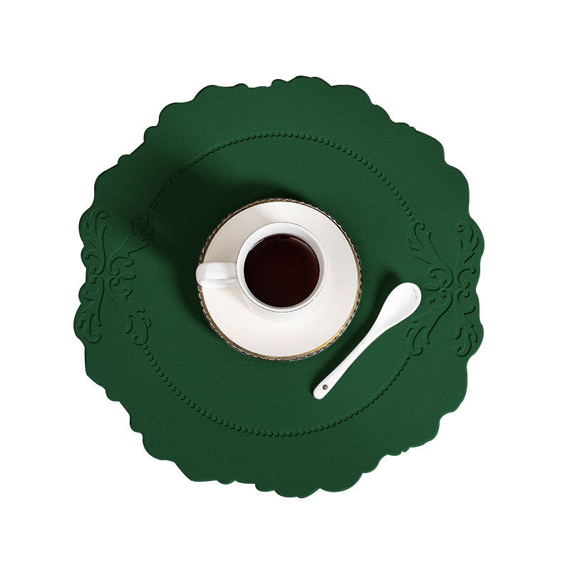 Round Embossed Coaster Retro Style European Creative Mats Nordic Placemats Waterproof Oil-proof