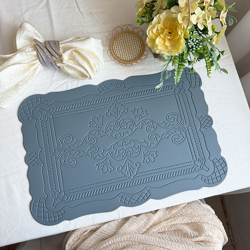 PVC Placemats Retro Style European Creative Mats Nordic waterproof Oil-proof Western Placemats
