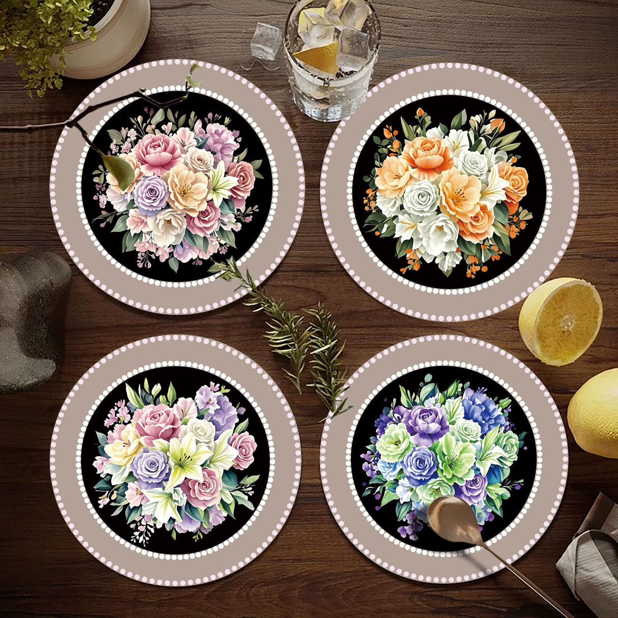 Flower Coffee Coasters Heat-insulating Quick-drying Coffee Cup Mat