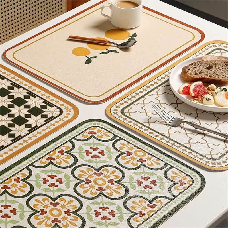 Leather Placemat Oil-proof Waterproof American-style Luxury Placemat