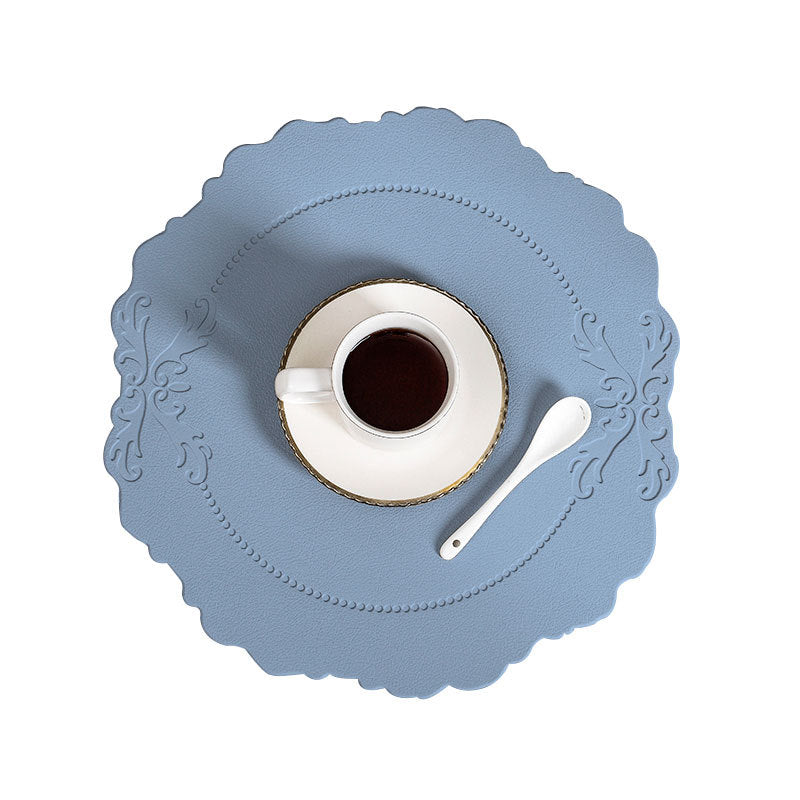 Round Embossed Coaster Retro Style European Creative Mats Nordic Placemats Waterproof Oil-proof