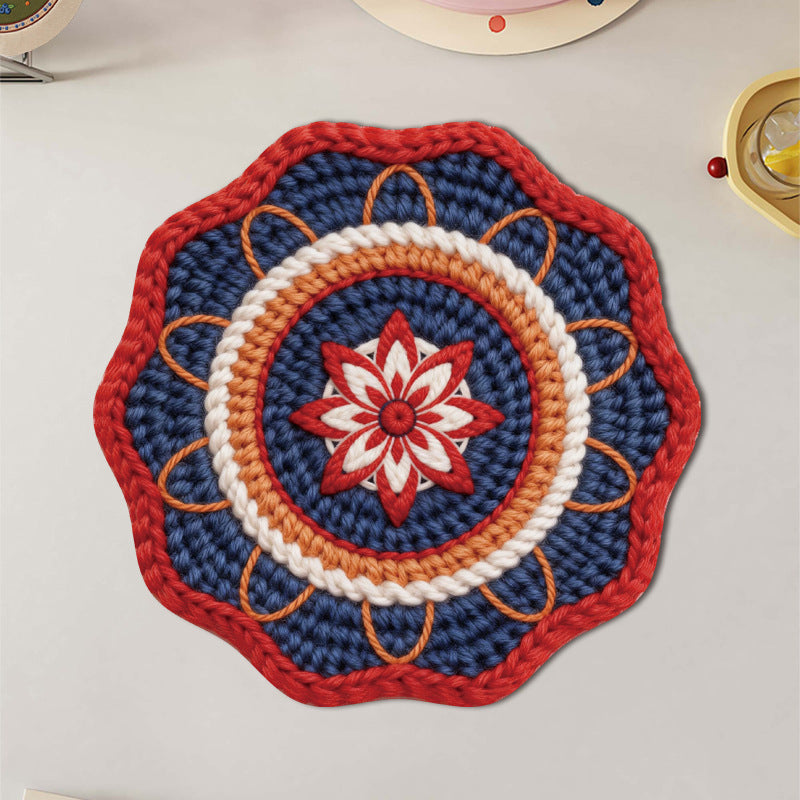 Imitation Woven Mandala Coffee Coaster Placemat Heat Insulated Placemat