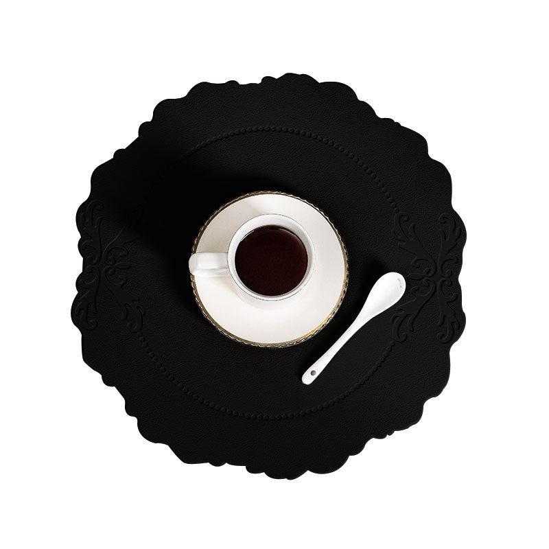 Round Embossed Coaster Retro Style European Creative Mats Nordic Placemats Waterproof Oil-proof