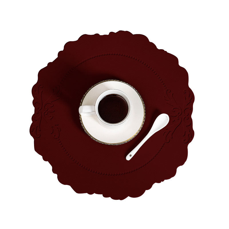 Round Embossed Coaster Retro Style European Creative Mats Nordic Placemats Waterproof Oil-proof