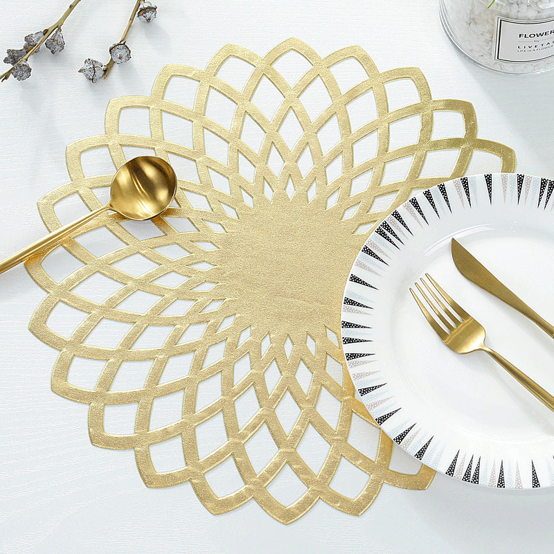 PVC Hollowed-out Placemats Tablemats Non-slip Waterproof No-wash Heat-insulating Mats