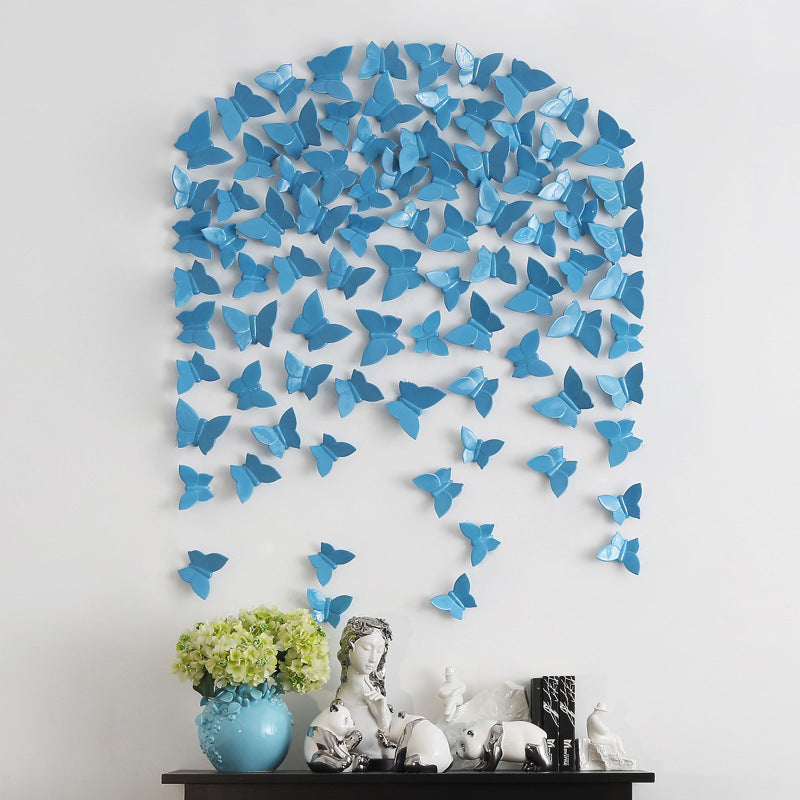 Ceramic Butterfly Creative 3D Wall Hanging Sofa TV Background Wall Home Soft Decoration DIY
