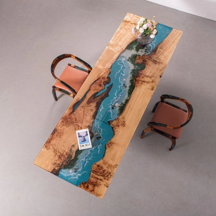 Custom Poplar Epoxy Wave Conference Table PRT-06