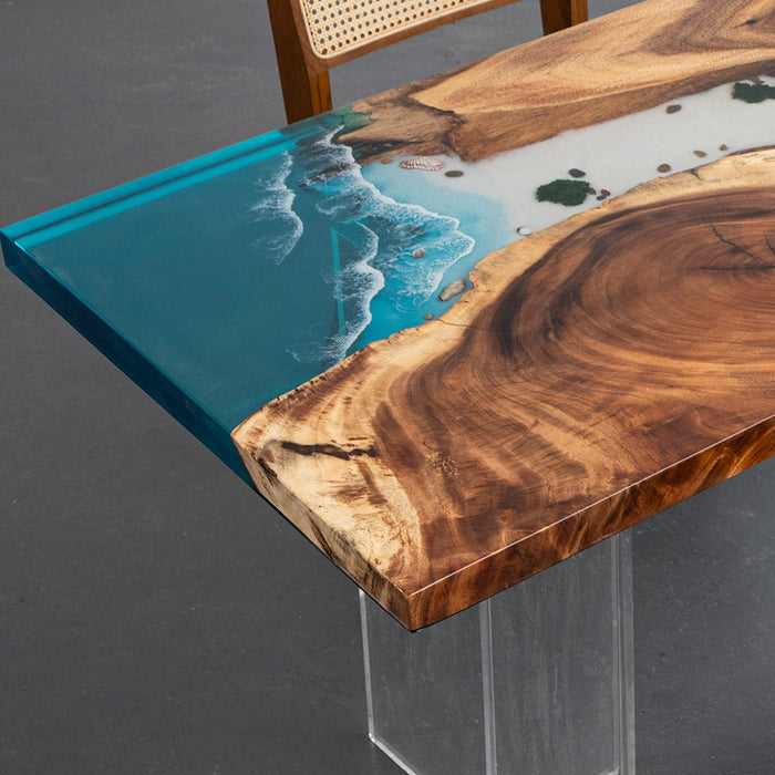 Handcrafted Artisan Walnut Epoxy Resin River Table WRT-86