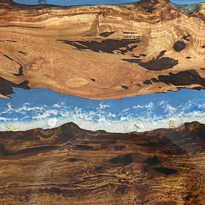 Custom Live Edge Olive Epoxy Ocean Waves Table ORT-56