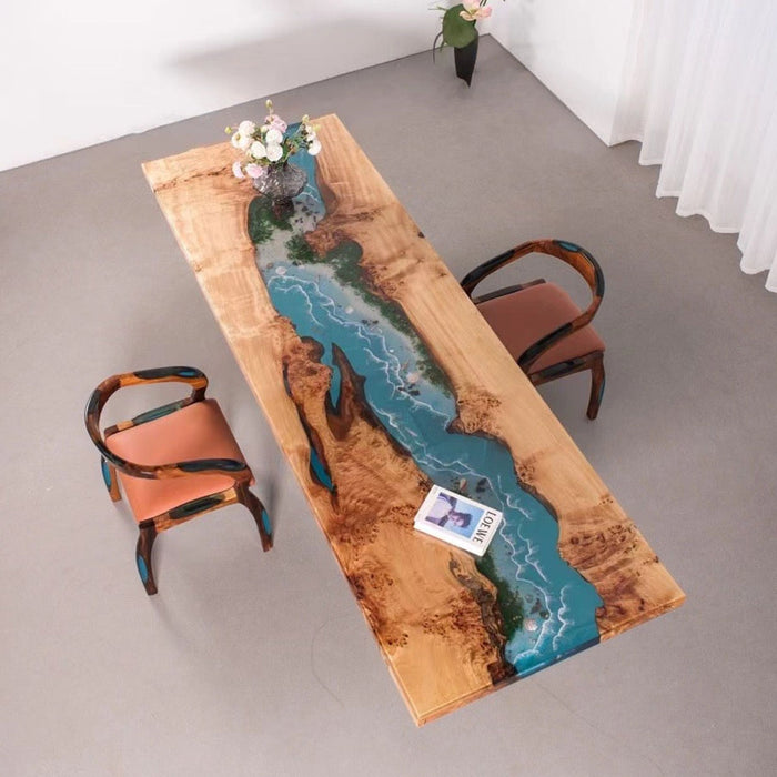 Custom Poplar Epoxy Wave Conference Table PRT-06
