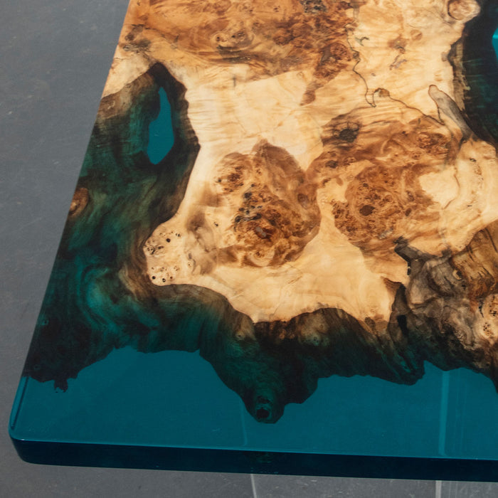 Luxury Live Edge Natural Burl Wood Epoxy Resin Table NRT-05
