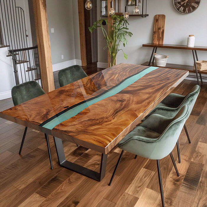 Custom Walnut Rectangle Epoxy Conference Room Table WRT-58