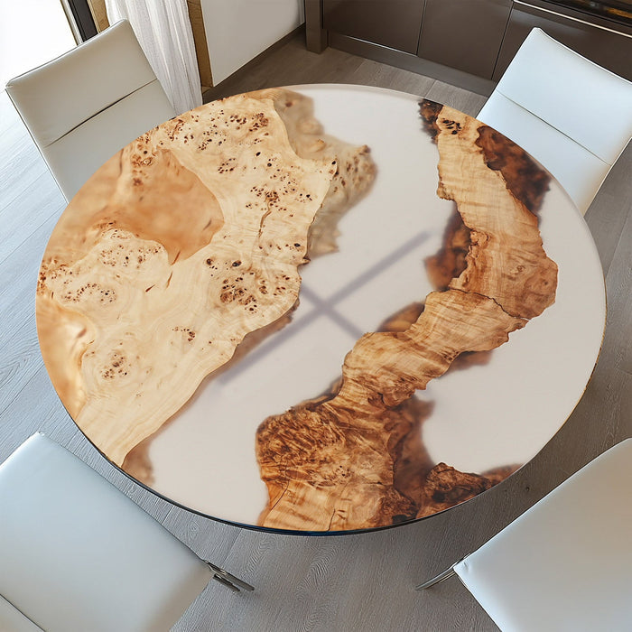Custom Poplar Clear Epoxy Round Coffee Table CRT-14