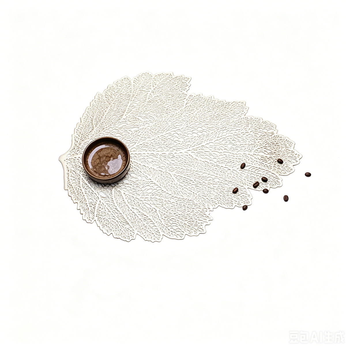Creative Round PVC Leaf Placemats Waterproof Oil-proof Heat-insulating Placemats