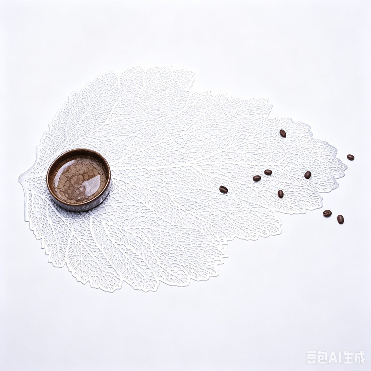 Creative Round PVC Leaf Placemats Waterproof Oil-proof Heat-insulating Placemats
