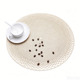 Creative Round PVC Leaf Placemats Waterproof Oil-proof Heat-insulating Placemats