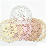 Mesh  Coffee Coaster Placemats  Embroidered Pastoral Coaster Coffee Table Mats