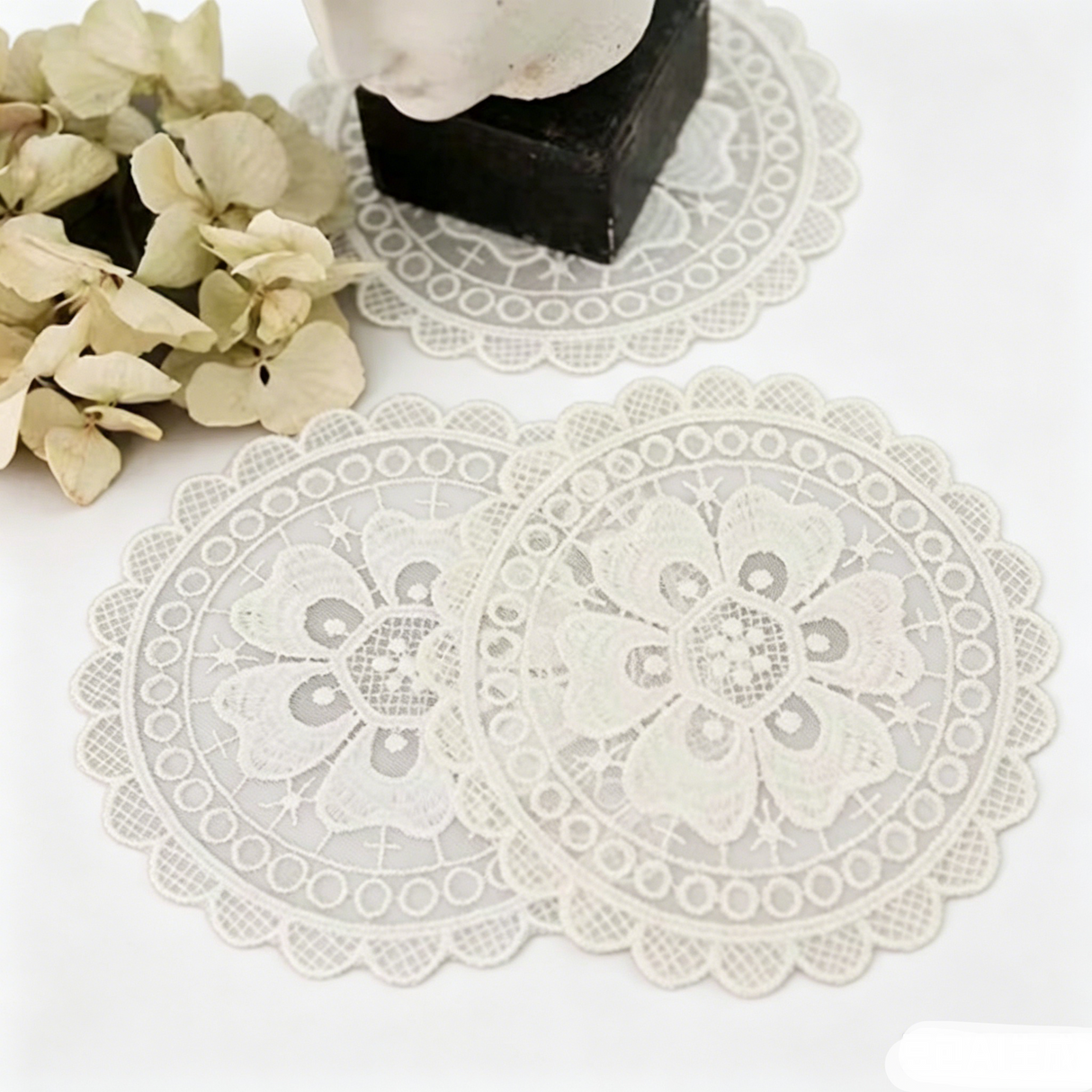 Mesh  Coffee Coaster Placemats  Embroidered Pastoral Coaster Coffee Table Mats