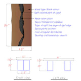 Handcrafted Black Walnut Live Edge Epoxy River Dining Table BRT-58