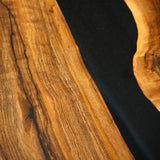Custom Olive Black Epoxy Resin Dining Table ORT-50