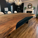 Custom Black Walnut Epoxy Resin River Table Black Resin BRT-31